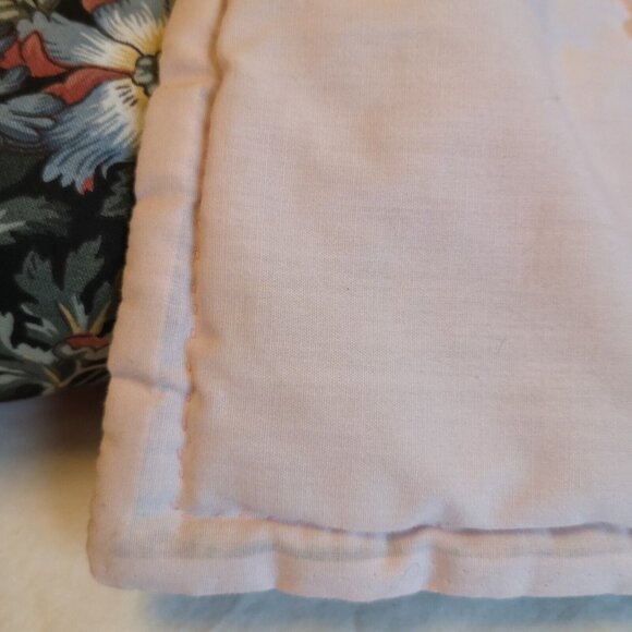 Handmade Lap Quilt Quilted Tablecloths Quilted Couch Throw Pink Poppies Pansies - Picture 8 of 8